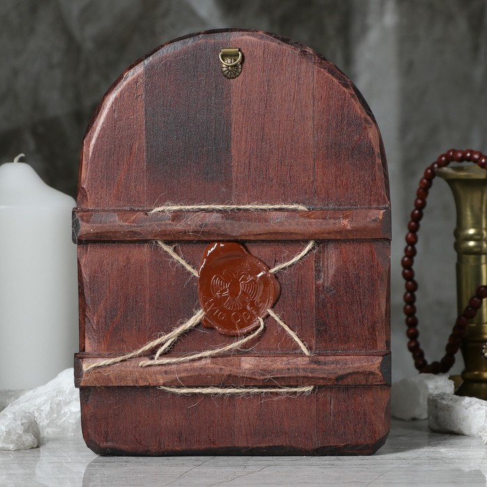 Икона под старину "Петр и Феврония", 17х23 см, арка