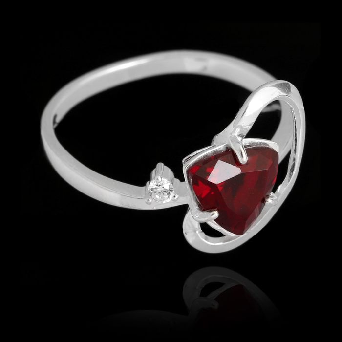 Кольцо азурит "Франческа" 1003з9017, посеребрение, цвет бордовый, 16 р-р