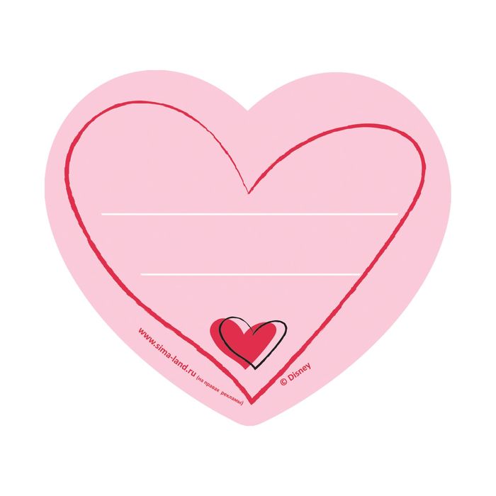 Открытка-валентинка "Моей половинке" Микки Маус, 7х6см