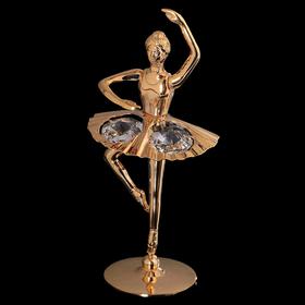 Сувенир «Балерина с поднятой рукой», 6х6х11 см, с кристаллами Сваровски