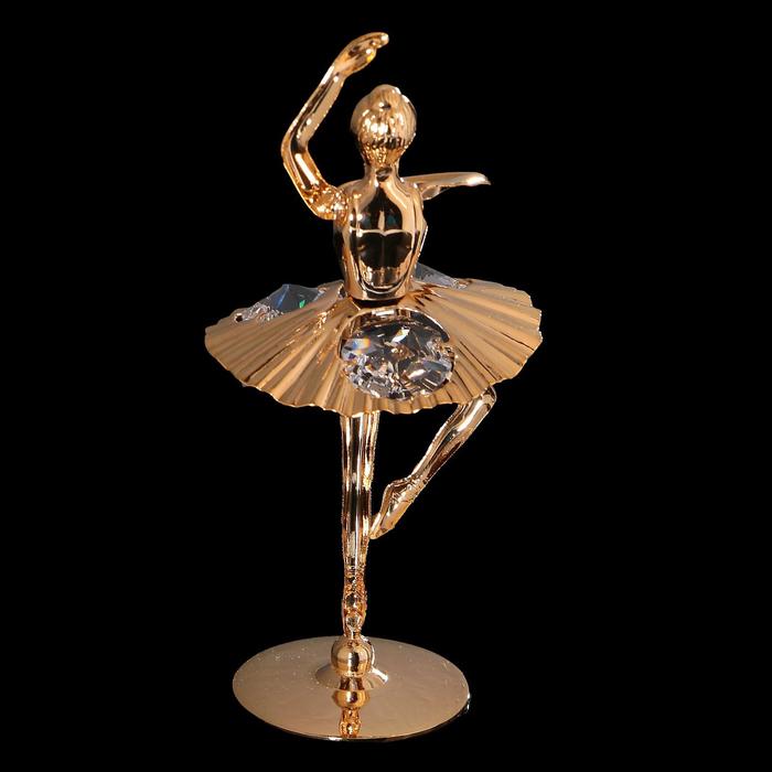 Сувенир «Балерина с поднятой рукой», 6х6х11 см, с кристаллами Сваровски