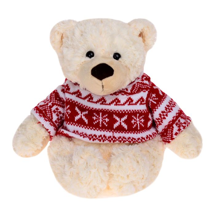 Мягкая игрушка "Мишка Чарли" в новогоднем свитере