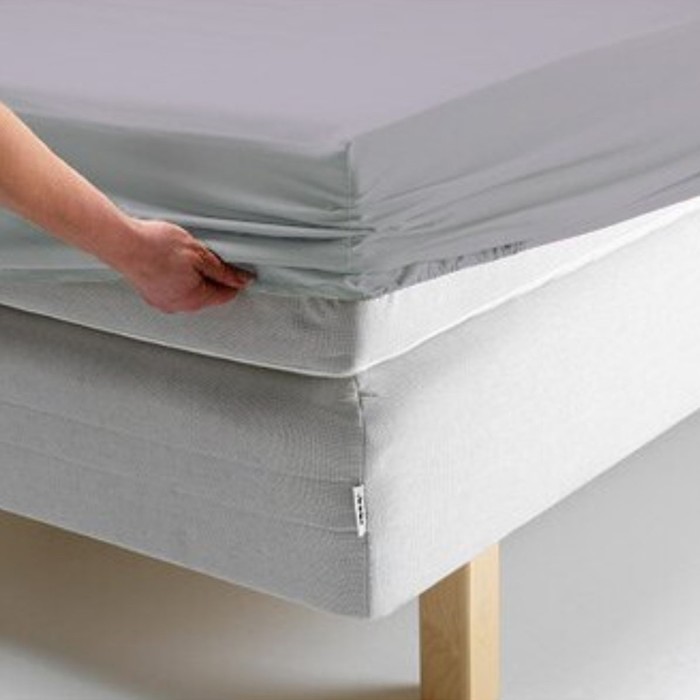 Простыня на резинке, размер 90х200х20, цвет серый ПРТ09