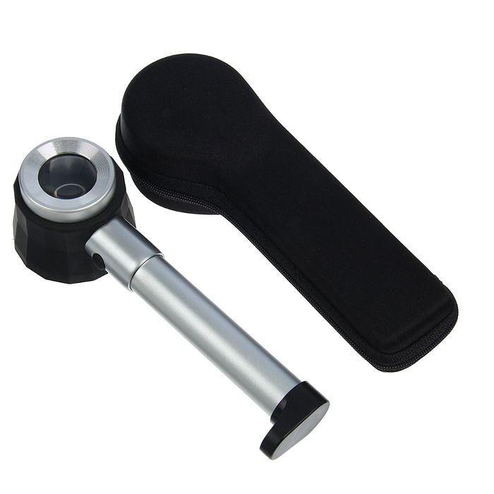 Лупа 10х, LED, ручка хромированная, 2 АА, 5.5х17.5 см