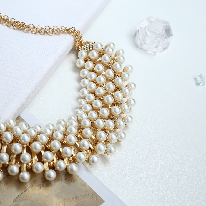 Колье "Жемчужный перелив", цвет белый в золоте