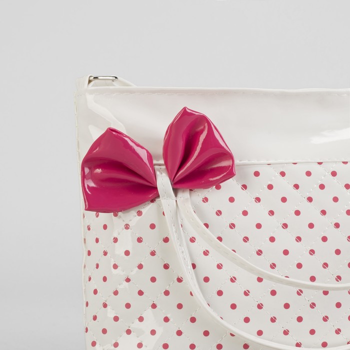 Сумка детская на молнии "Кира", 1 отдел, длинный ремень, цвет белый