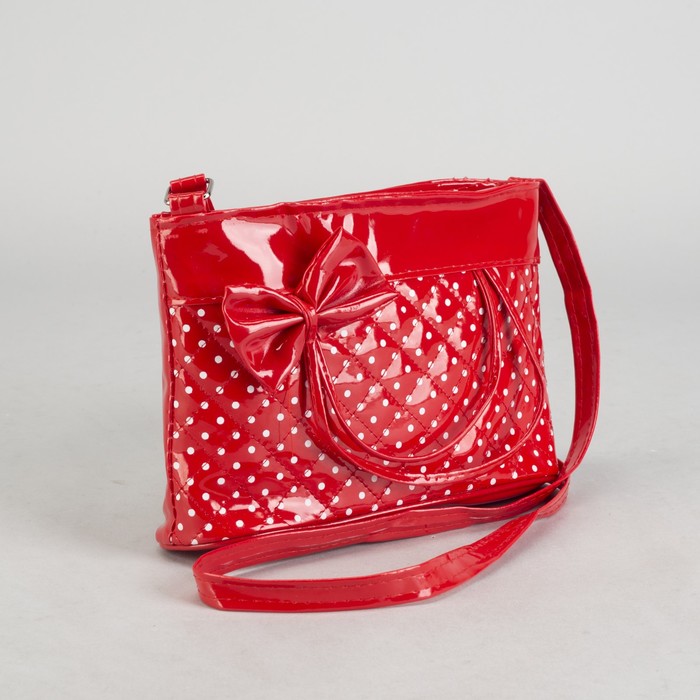 Сумка детская на молнии "Кира", 1 отдел, длинный ремень, цвет красный