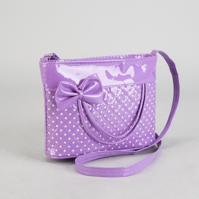 Сумка детская на молнии "Кира", 1 отдел, длинный ремень, цвет сиреневый