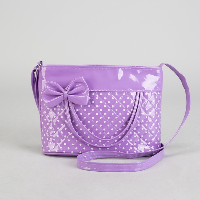 Сумка детская на молнии "Кира", 1 отдел, длинный ремень, цвет сиреневый