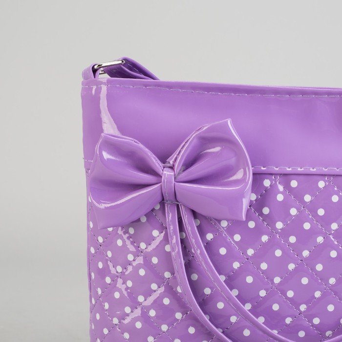 Сумка детская на молнии "Кира", 1 отдел, длинный ремень, цвет сиреневый