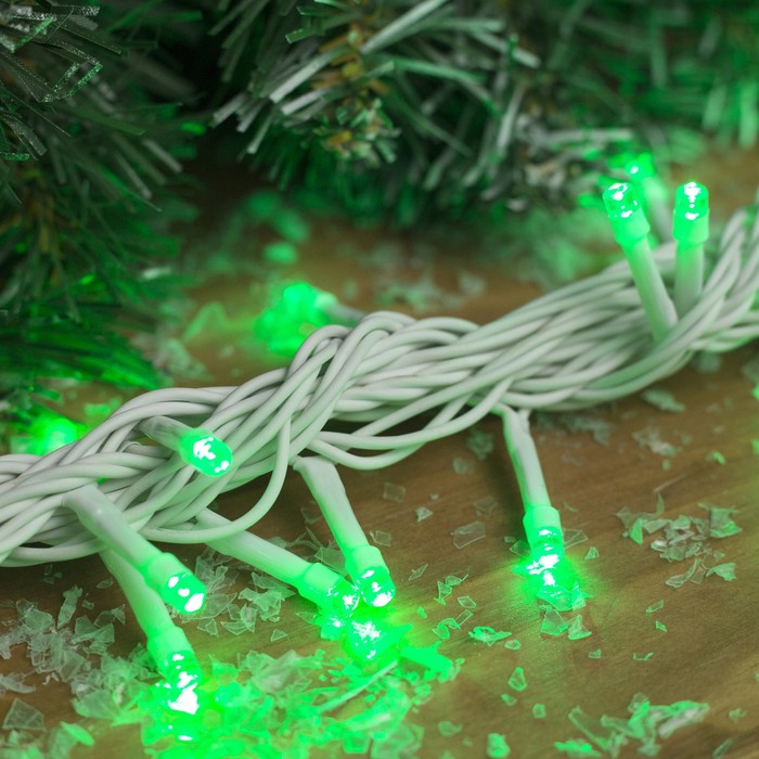 Гирлянда "Метраж" улич. УМС, 10 м, Н.Б., 2W LED-100-24В, БЕЗ контр., ЗЕЛЕНЫЙ