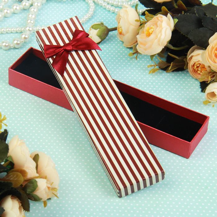 Подарочная коробочка под браслет/цепочку/часы «Полоски», 21 х 4 х 2 см, цвет МИК