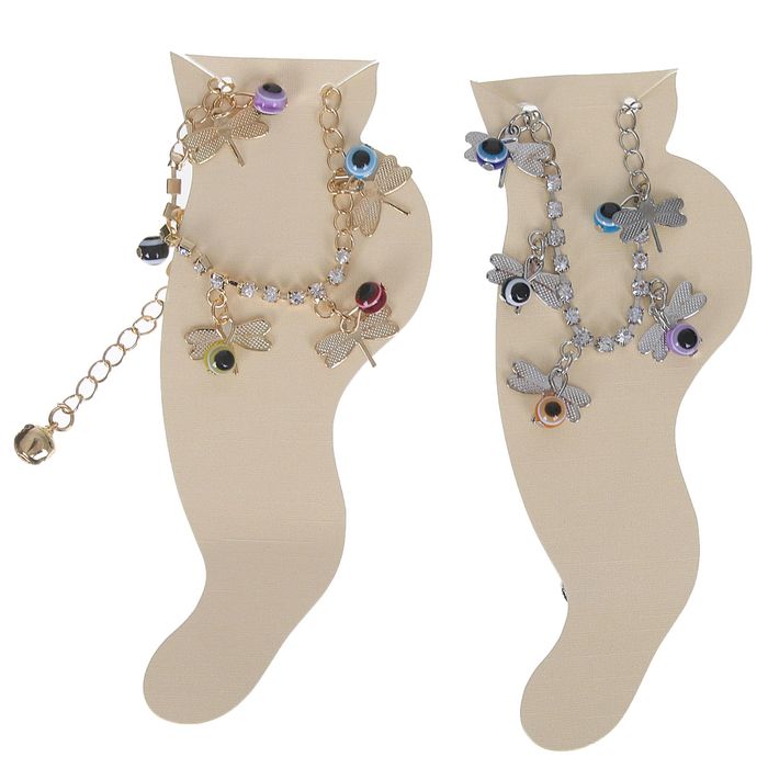 Браслет на ногу "Стрекоза" бусины, цвет МИКС