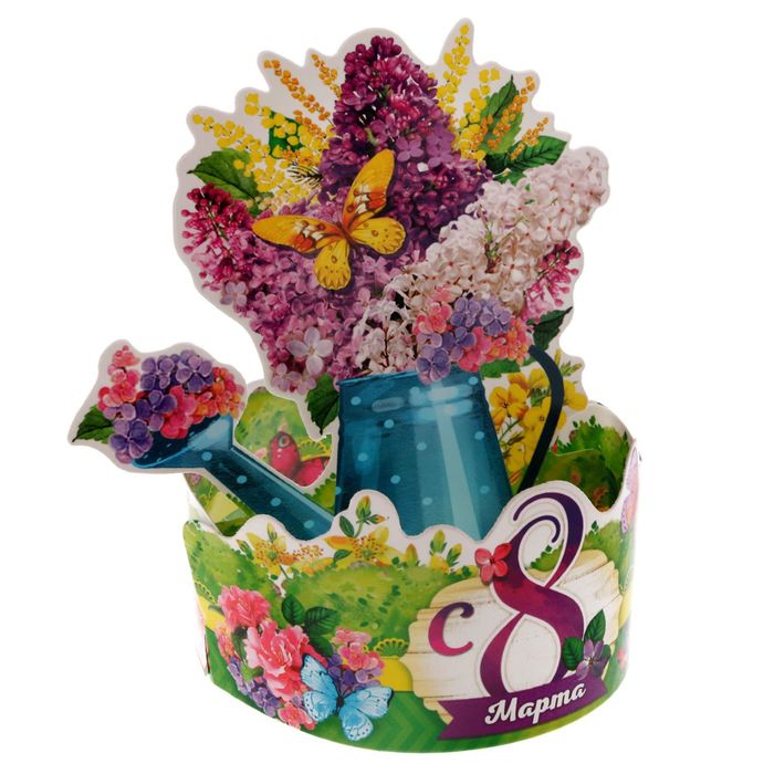 Настольная открытка с 8 Марта "Счастья"