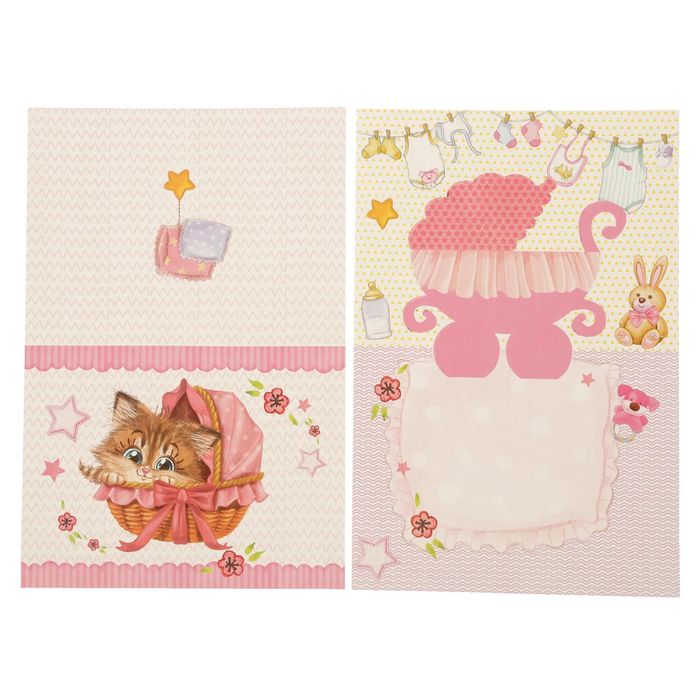 Набор по созданию поп-ап открытки "С рождением доченьки!", 16 х 24 см