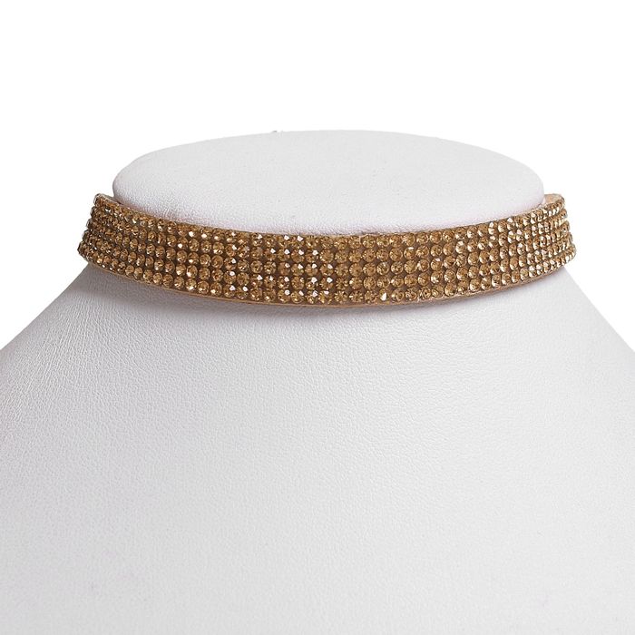 Чокер "Грация искр", тонкий, цвет золотой