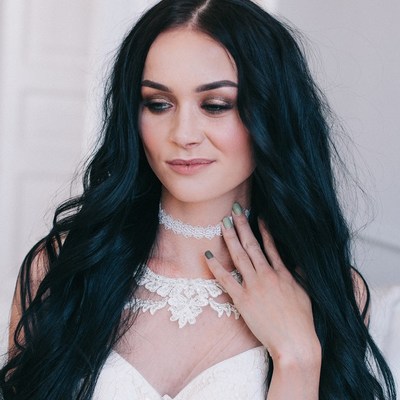 Чокер "Александрия" ажурный, завитки, цвет белый