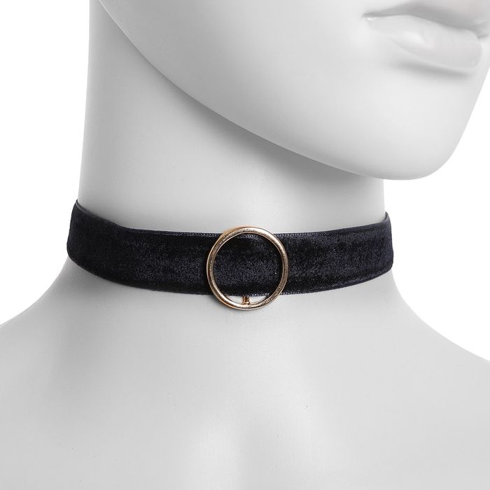 Чокер "Александрия" бархотка с кругом, цвет черный