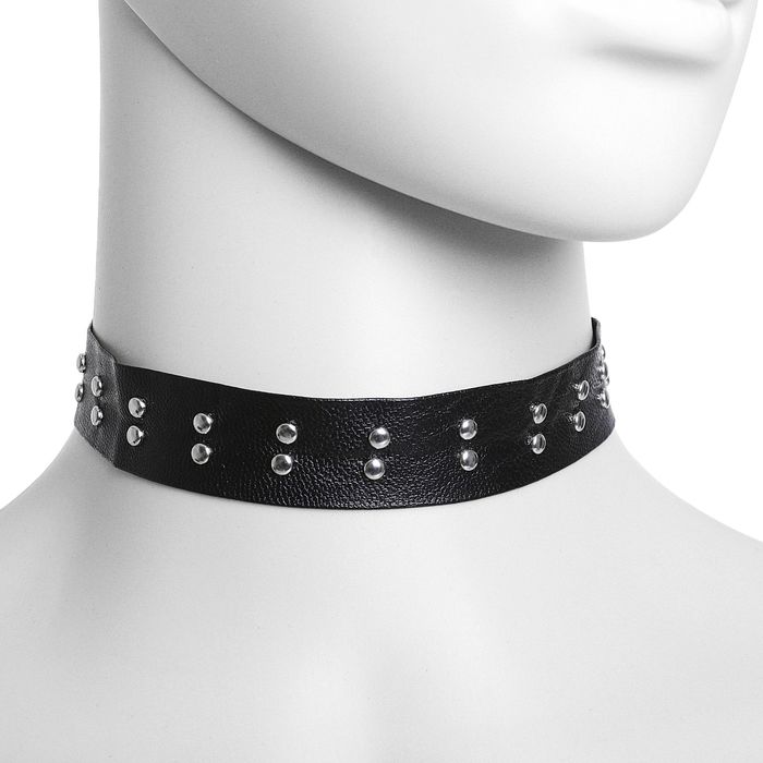 Чокер "Александрия" байкер, широкий, цвет черный