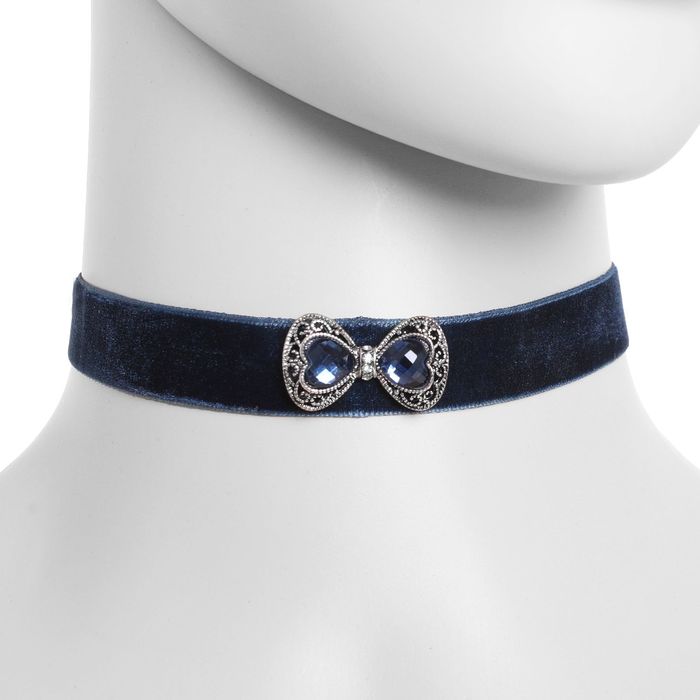 Чокер "Александрия" бантик, цвет сине-черный