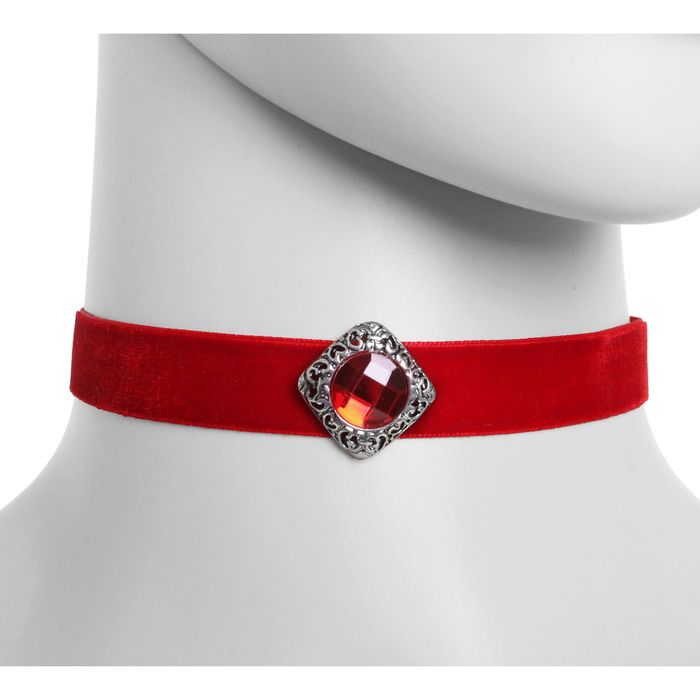 Чокер "Александрия" бархотка с ромбом, цвет красный