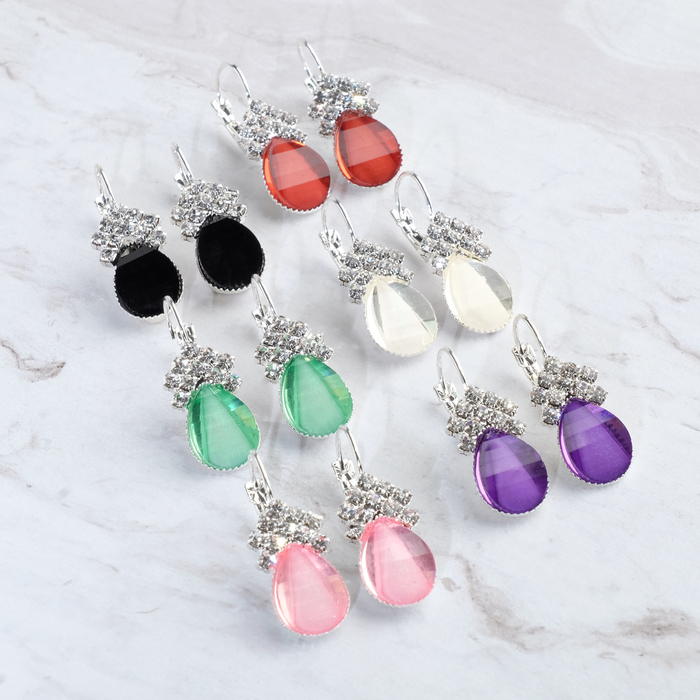 Серьги ассорти "Блеск" капля, цвет МИКС