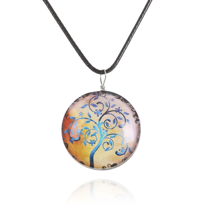 Кулон из стекла Candy дерево, цветной, 45см