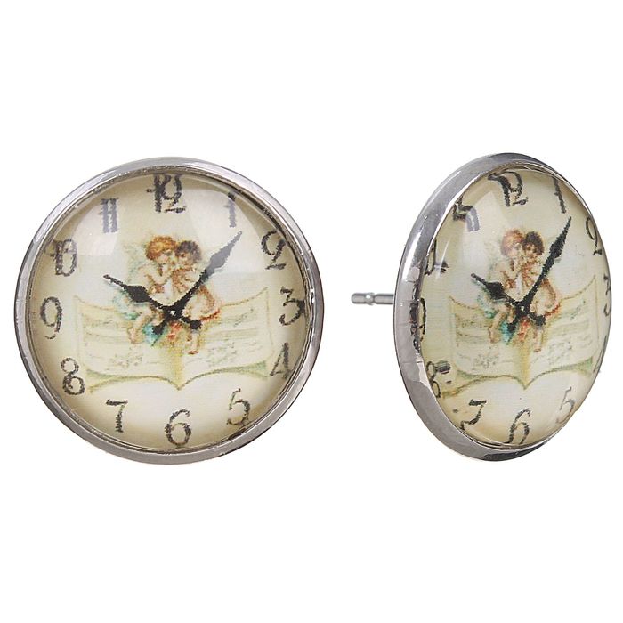 Серьги из стекла Candy часы, цветные