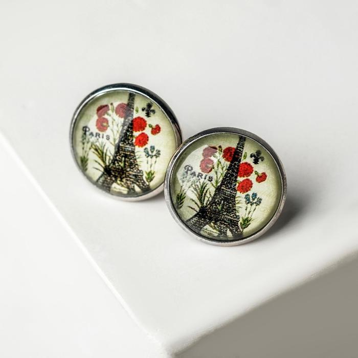 Серьги из стекла Candy париж, цветные