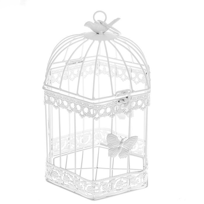 Клетка шестиугольная "Бабочки", 18х30см, белая