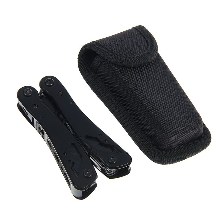 Мультитул пассатижи 9в1 черный с вырезом+набор насадок 7*16,5см