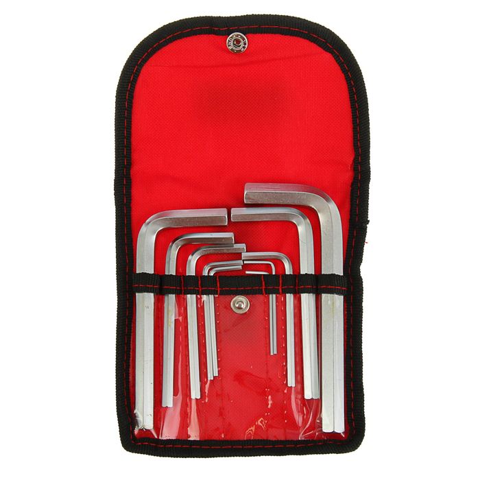 Набор ключей имбусовых MATRIX HEX, 1,5–12 мм, CrV, 10 шт, короткие, сатин., чехол