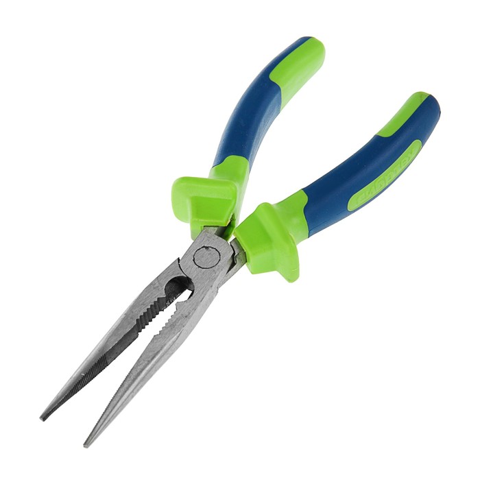 Длинногубцы прямые "СИБРТЕХ",200 мм, двухкомпонентные рукоятки