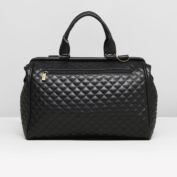 Сумка женская на молнии, 1 отдел, наружный карман, длинный ремень, цвет чёрный