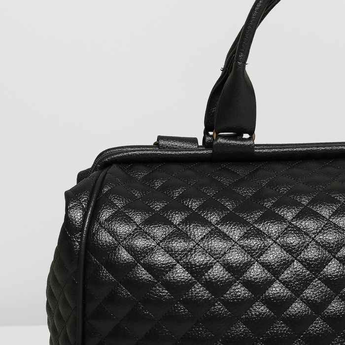 Сумка женская на молнии, 1 отдел, наружный карман, длинный ремень, цвет чёрный