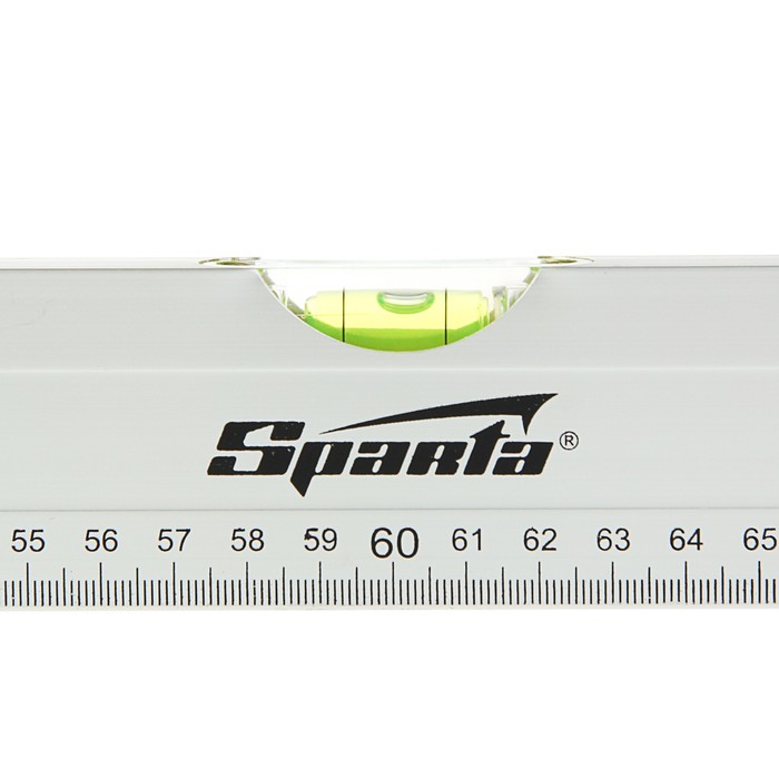 Уровень алюминиевый SPARTA, 120 см, 3 глазка, линейка