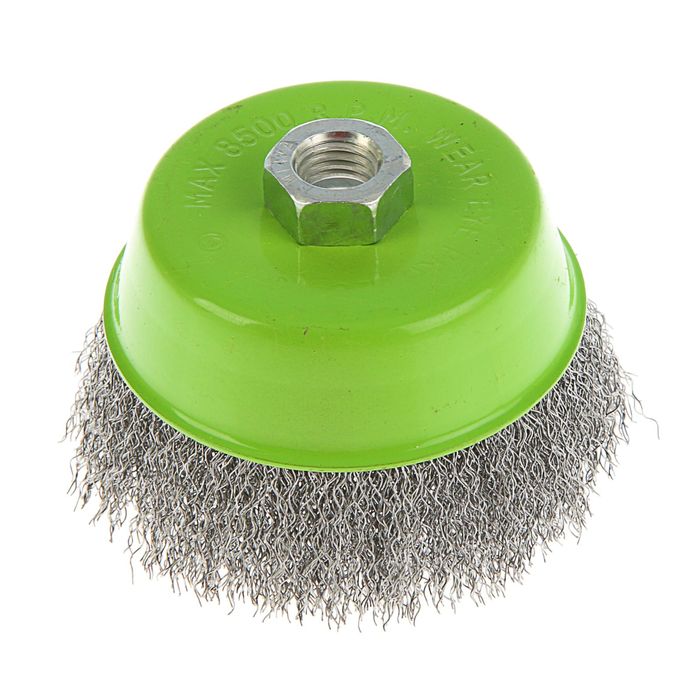 Щетка для УШМ "СИБРТЕХ", 100 мм, М14, "чашка", витая проволока