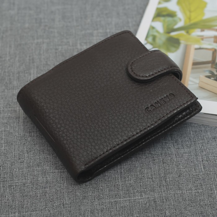 Портмоне мужское, 3 отдела, для карт, для монет, цвет коричневый