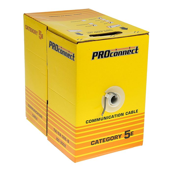 Кабель PROconnect UTP, 2 пары, 24 AWG, CAT5e, 305 м, CCA, 01-0022-3