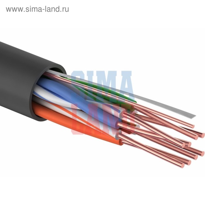 Кабель витая пара REXANT, UTP, бухта 305 м, 4 пары, 24AWG, CCA, CAT5e, PVC, серый кабель витая пара u utp 5 кат 2 пары nikolan nkl 2110c or 24awg 0 49 мм медь одножильный solid внутренний lszh нг a hfltx оранжевый уп 305