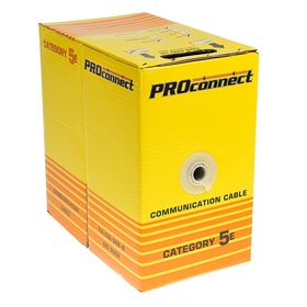 

Кабель PROCONNECT, UTP, бухта 305 м, 4 пары, 24 AWG, CCA, CAT5e, серый
