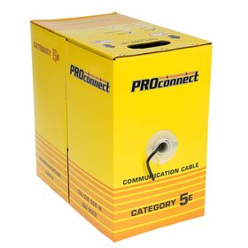 

Кабель REXANT, UTP, бухта 305 м, 4 пары, 24 AWG, CCA, CAT5e, PE, черный