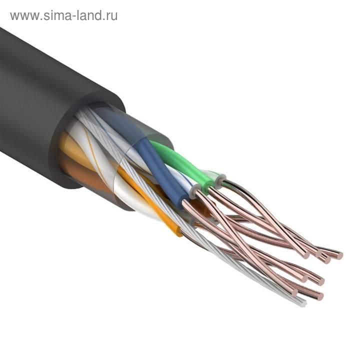 Кабель REXANT UTP, 4 пары, 24 AWG, CAT5e, 305 м, внешний, 01-0045 кабель neomax nm20031 ftp внешний 4 пары кат 5е 305 м медный экранированный