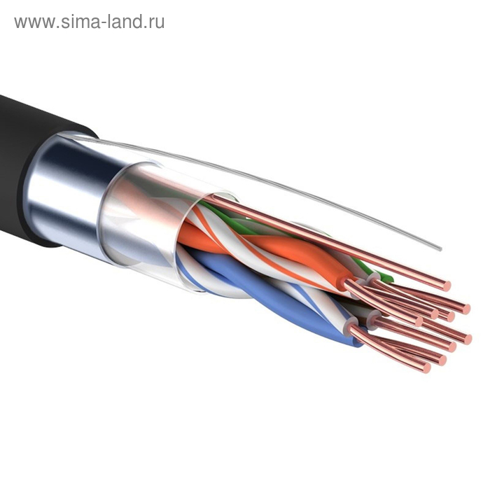 Кабель PROconnect FTP, 4 пары, 24 AWG, CAT5e, 305 м, внешний, 01-0154 кабель neomax nm20601 ftp 4 пары категория 6 305 м