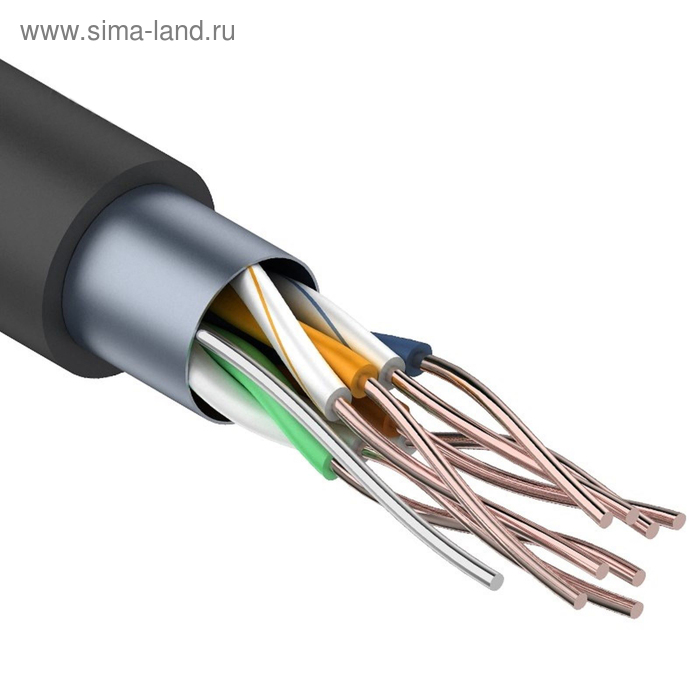 Кабель REXANT FTP, 4 пары, 24 AWG, CAT5e, 305 м, внешний, 01-0146 кабель neomax nm20601 ftp 4 пары категория 6 305 м