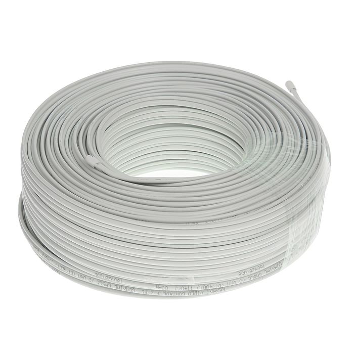 Кабель для видеонаблюдения REXANT ККСВ-В, 2х0,5мм, 100 м, белый, 01-4001