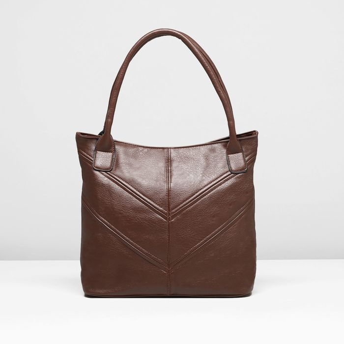 Сумка женская на молнии, 1 отдел, наружный карман, цвет коричневый