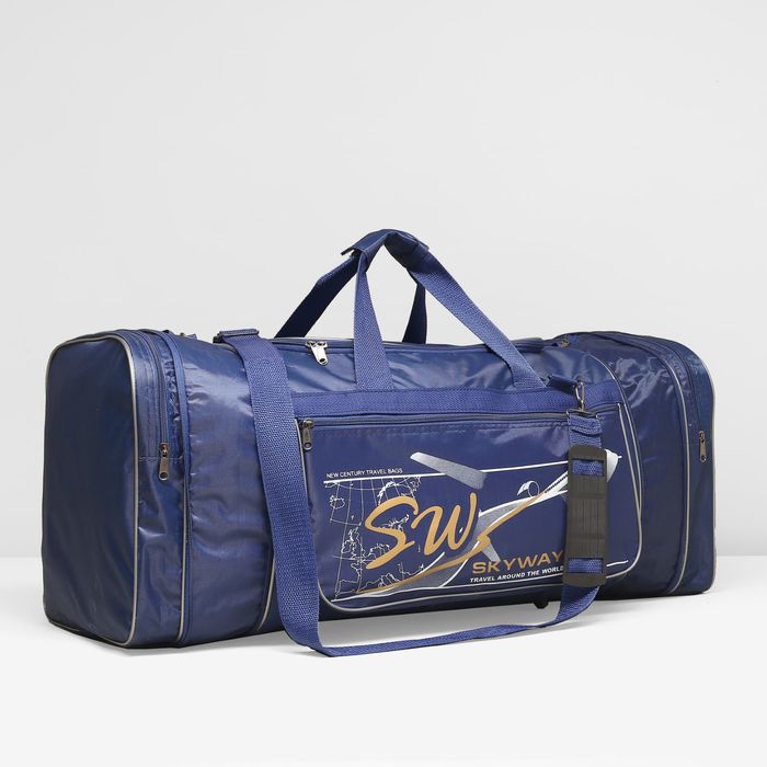 Сумка дорожная, 1 отдел на молнии, 3 наружных кармана, цвет синий