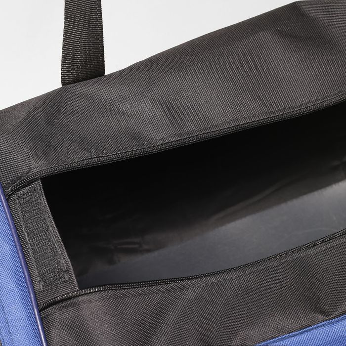 Сумка спортивная, 1 отдел на молнии, наружный карман, цвет чёрный/синий