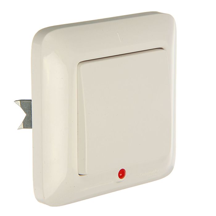 Выключатель "Прима" SchE S16-053-BI, 6 А, 1 клавиша, скрытый, с подсветкой, цвет белый